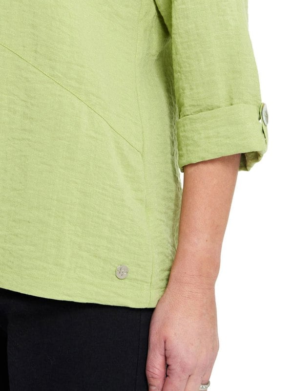 PennyPlain Asymmetric Hem Top - Pistachio