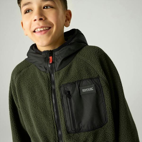 Regatta Childrens/Kids Munro Hybrid Jacket - Dark Khaki/Black - 