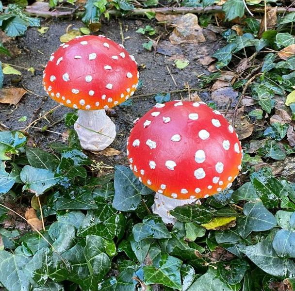 Ferncrest Trading Pair of Mushroom Garden Ornaments