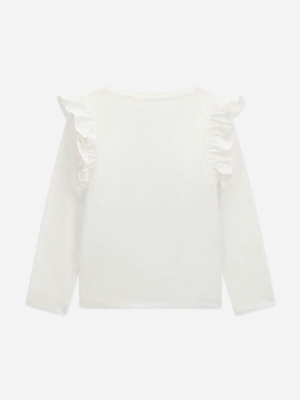 Guess Girls Long Sleeve Bear Logo T-Shirt in White