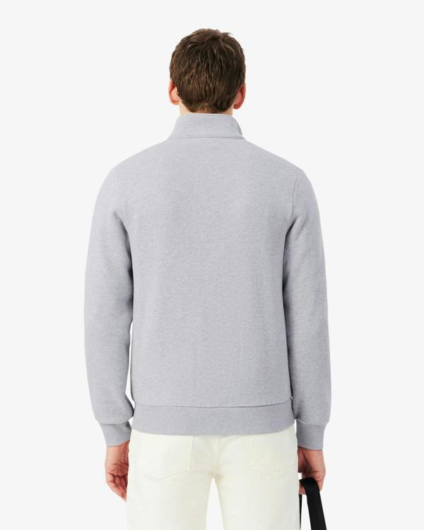 Lacoste Half Zip Mens Fleece Sweatshirt - Silver Chine CCA | CHO | Designer Mens Sweatshirts