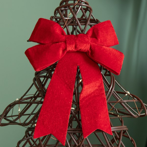 Samuel Alexander 60cm Battery Operated Light up Christmas Tree with Red Bow & 60 Warm White LEDs