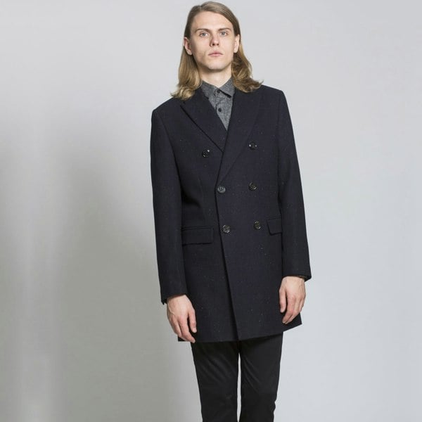 Harry Brown London Double Breasted Wool Coat - Navy