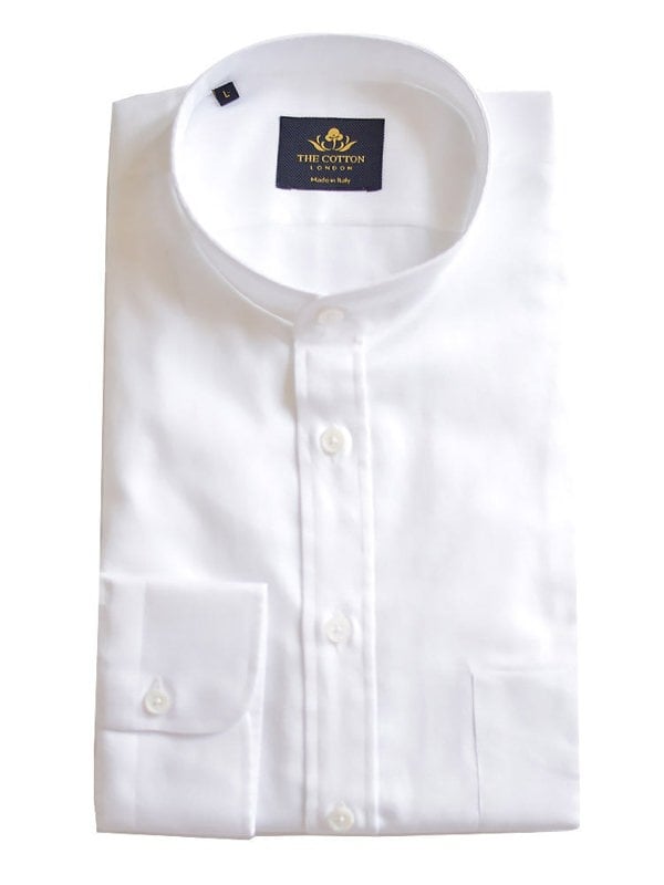 Canclini White Band Collar Shirt