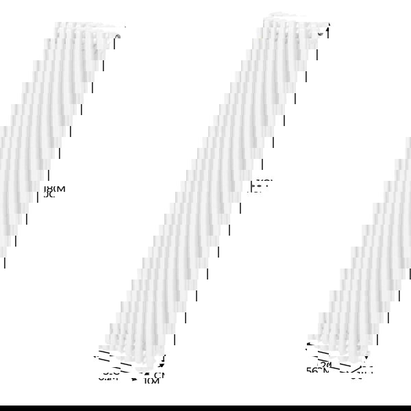 Monstershop Traditional 3 Column Radiator - 1800 x 562mm - White