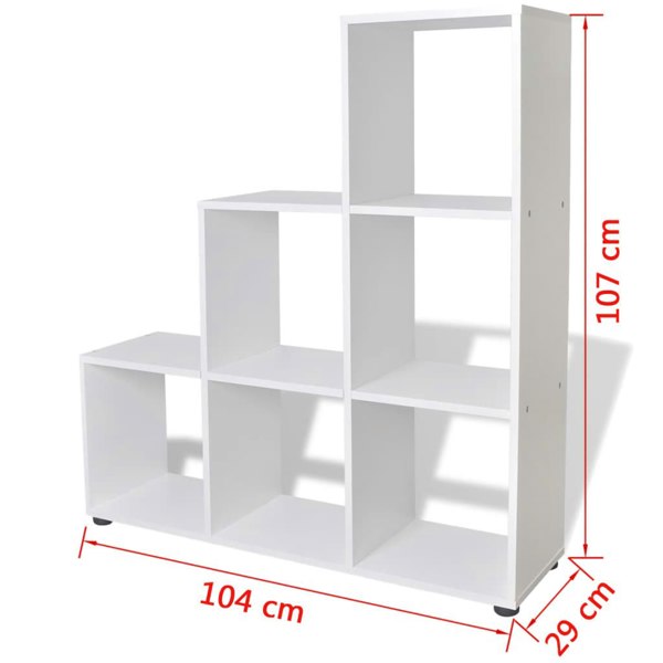 Berkfield Staircase Bookcase/Display Shelf 107 cm White