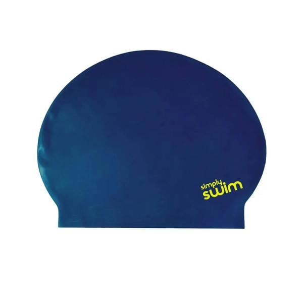 Blue Simply Swim solid colours latex cap for adults
