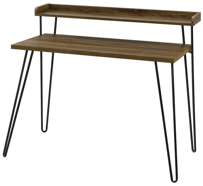 Dorel Home Haven Retro Desk with Riser in Walnut Look