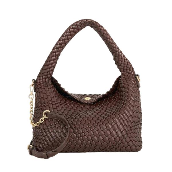 Dune London Basket Weave Hobo Bag - Chocolate - 