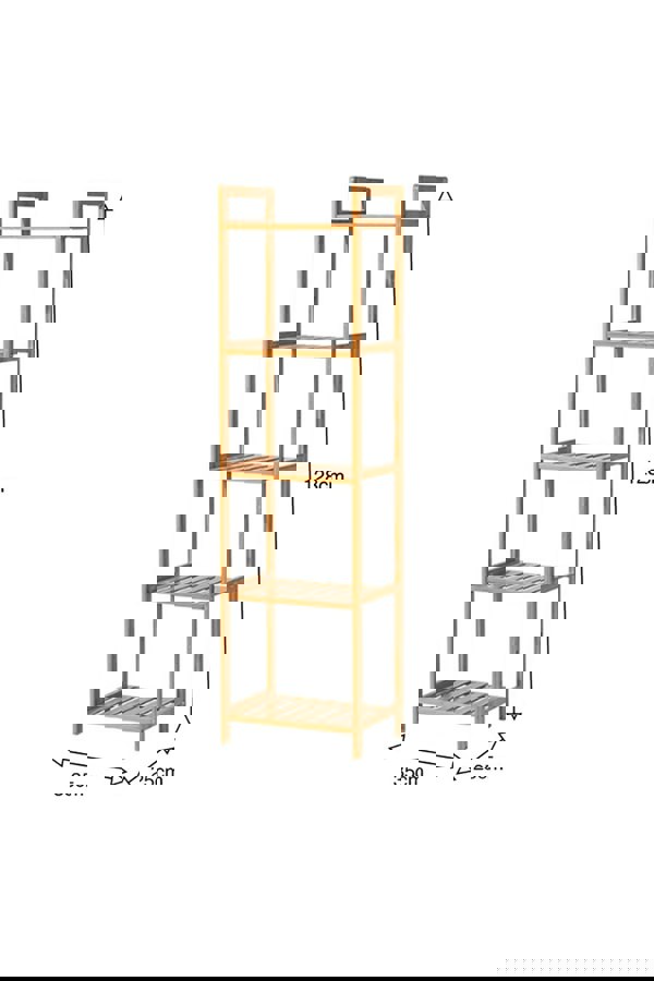 Living and Home 5 Tier Wood Audriel Bookcase