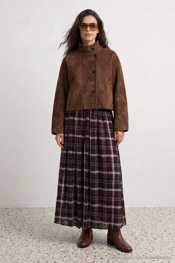 WOVCOR High Waist A-Line Maxi Skirt