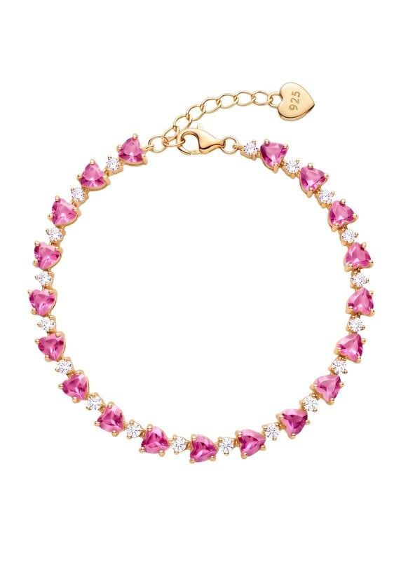 Latelita Asscher Cut Heart Tennis Bracelet Ruby Gold