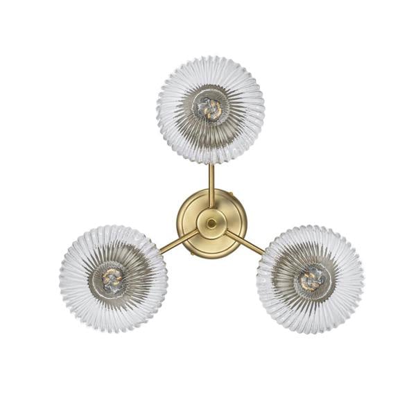 COSYLYTE Finley 3B Bathroom Ribbed Glass Ceiling Light