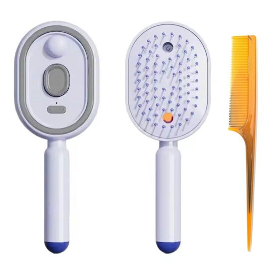 Havendro Electric Spray Air Cushion Massage Comb,Self-Cleaning Anti-Tangle Electric Brush - purple