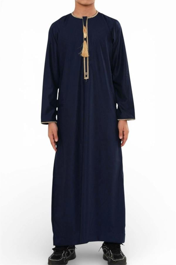 Infinity Leather Kids Boys Ramadan Moroccan Thobe Robe Emirati Eid Jubba- TT-003