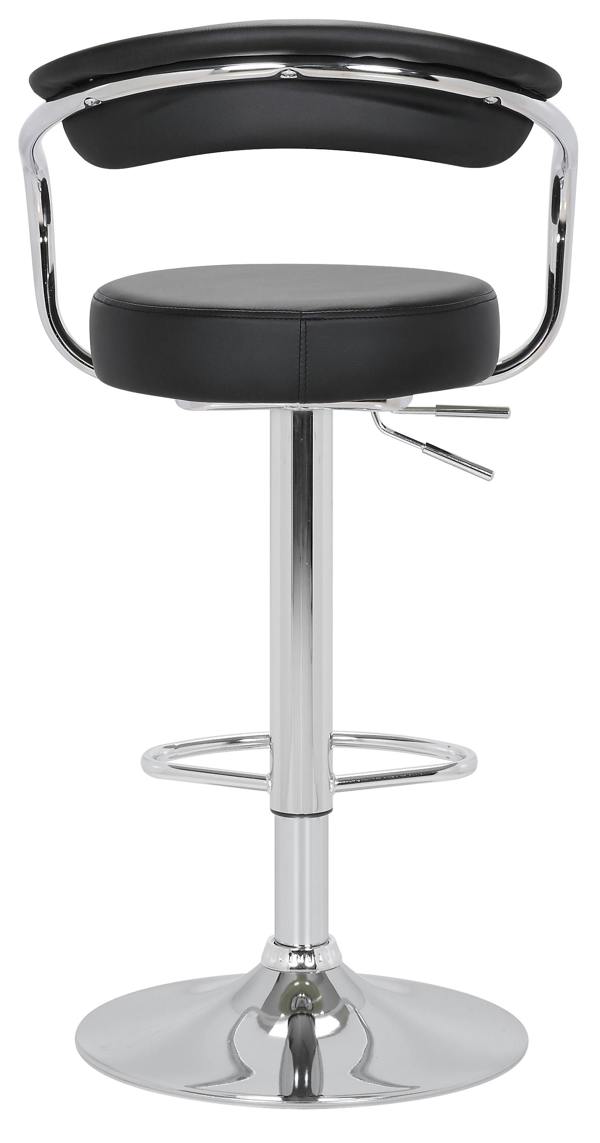 Lamboro Zenith Single Kitchen Bar Stool, Chrome Footrest, Height Adjustable Swivel Gas Lift, Breakfast Stool & Home Barstool, Black
