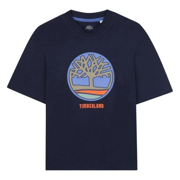 Timberland Boys Logo Crew Neck T-Shirt - Navy - 