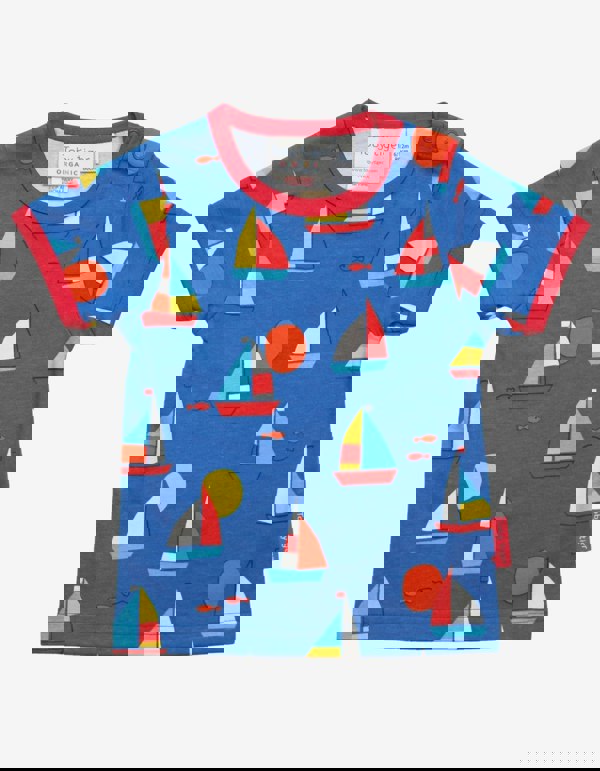 Organic Sailboat Print T-Shirt - Toby Tiger UK Retail