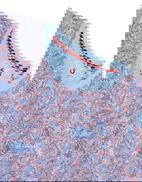 Lambretta Mens All Over Paisley Branded Retro Casual T-Shirt