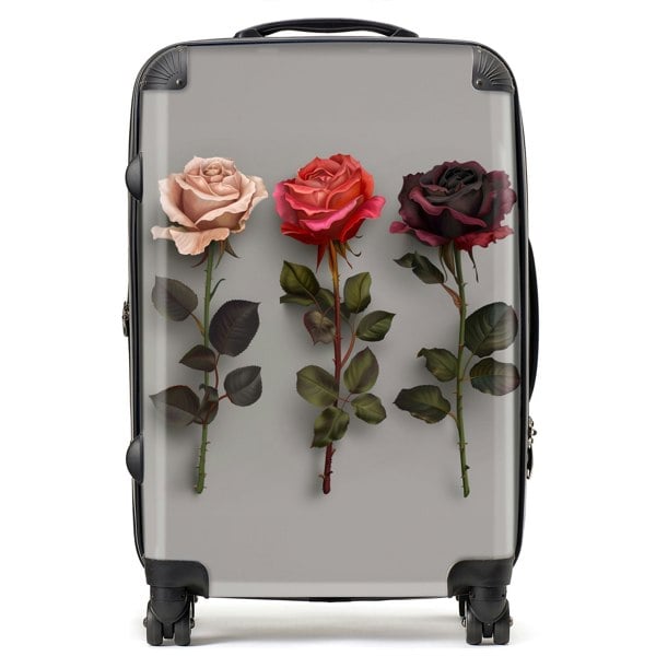 Warren Reed 3 Red And Pink Roses Suitcase