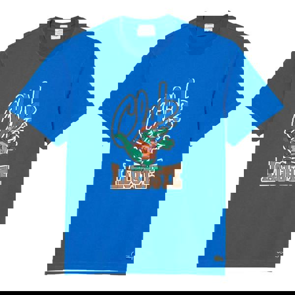 Lacoste Unisex Adult Signature Relaxed Fit T-Shirt - Blue