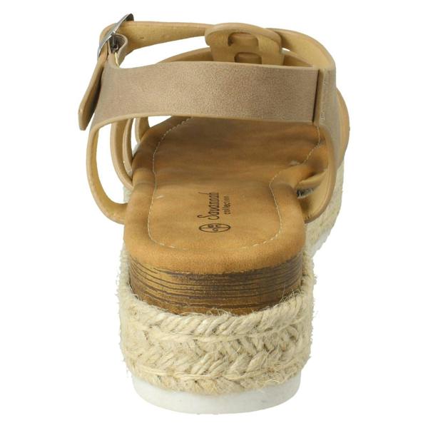 Savannah Ladies Savannah Buckle Ankle Strap Wedge Sandals F12097