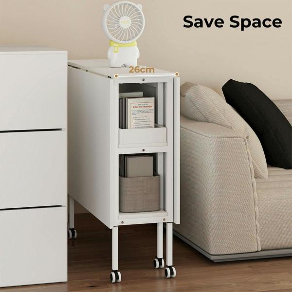 Levede Folding Sewing Table Large 84–102 cm Adjustable Lockable Casters Steel
