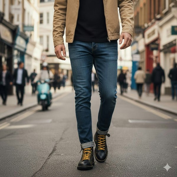 Popps 1961 MOD Mens Leather Boots Black
