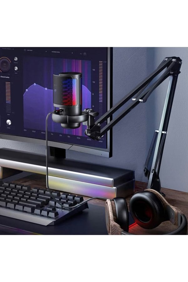 Living and Home Condenser Microphone with Adjustable Boom Arm