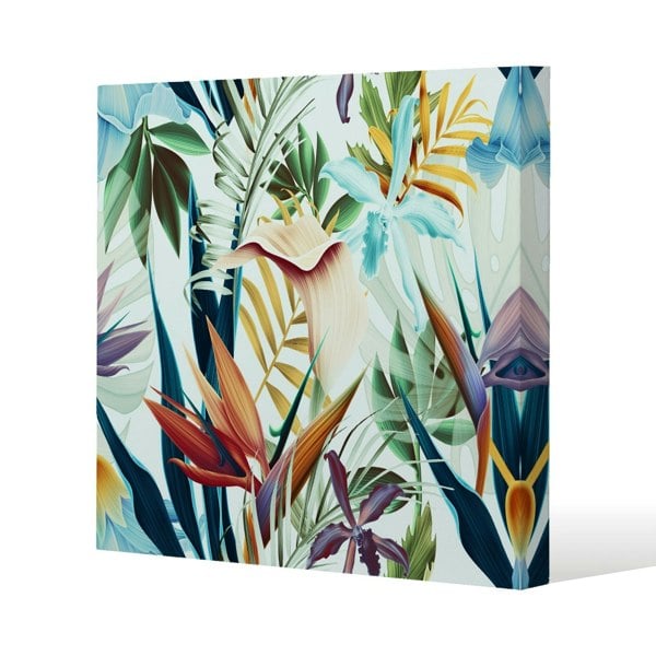 Benjamin Tate Design Tropical Plants Slim Style Canvas Print  75x75cm , 15mm Slim Real wood.