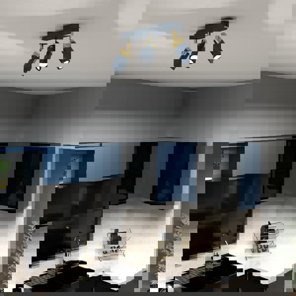 Milagro Ceiling Lamp Joker Navy Blue/Gold 3XGU10