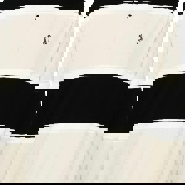 Fred Perry M7713 691 Oatmeal/Black/Cream Polo Shirt Mens XS