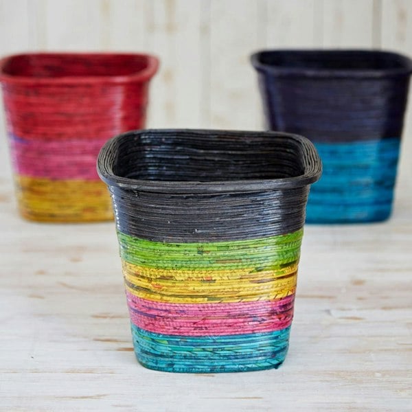 Paper High Recycled Newspaper Waste Paper Basket