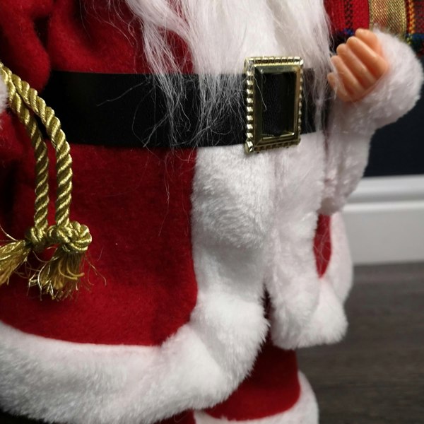 Samuel Alexander 40cm Red Standing Santa Claus Indoor Decoration with Present and Green Sack