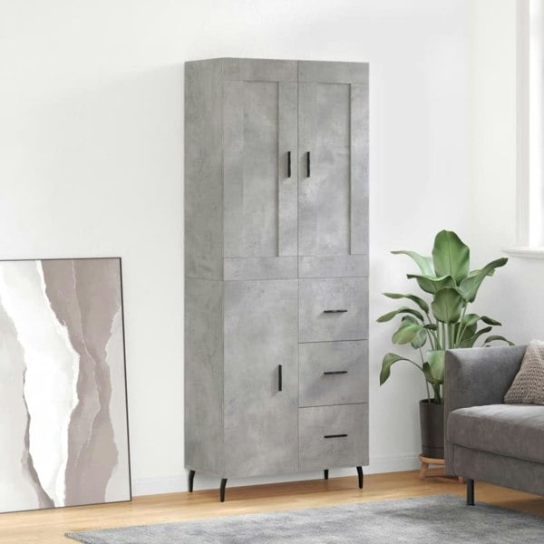 Berkfield Highboard Concrete Grey 69.5x34x180 cm Engineered Wood