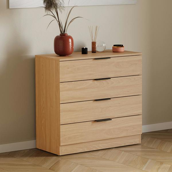 Vida Designs Trega 4 Drawer Chest, Black