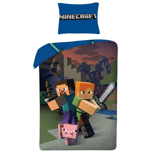 Minecraft Cotton Duvet Cover Set - Blue