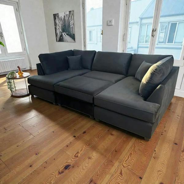 Snug Furniture Vienna Plush Velvet U Shape Corner Sofa