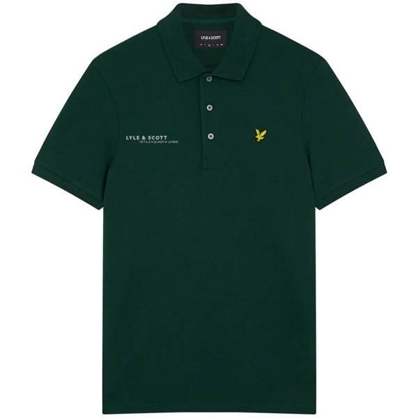 Lyle & Scott Dark Green Co-ordinate Print Logo Short Sleeved Polo Shirt XS