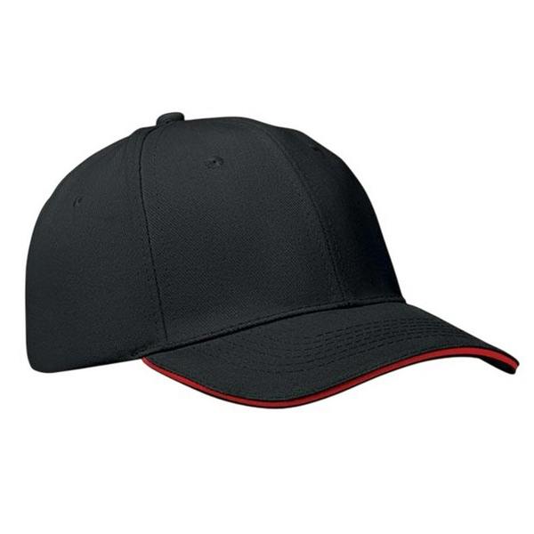 MidOcean Buffalo 6 Panel Baseball Cap - Black/Red - 