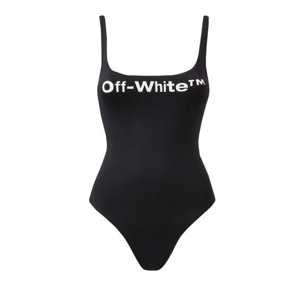Off White Womens Bounce Helvetica One Piece Swimsuit - Black/White