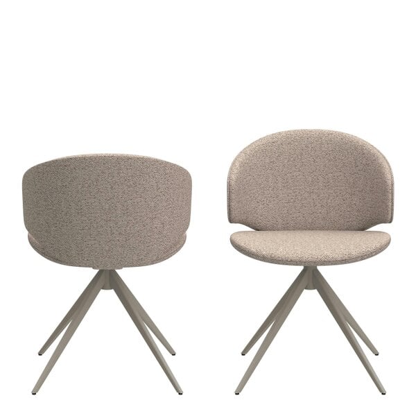Wyld Haus Valley Beige Boucl? Fabric Swivel Dining Chair