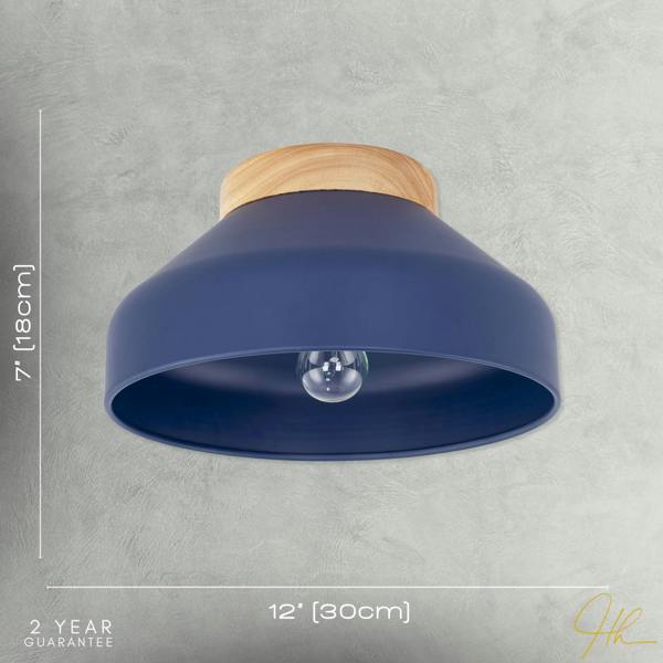 Chic Scandinavian Designed Semi Flush Ceiling Light in Midnight Blue Image 7