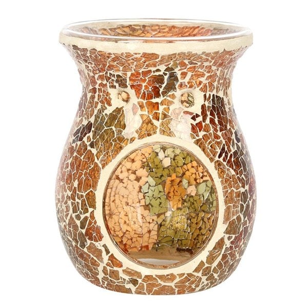 Serano Large Brown Crackle Oil Burner and Wax Warmer