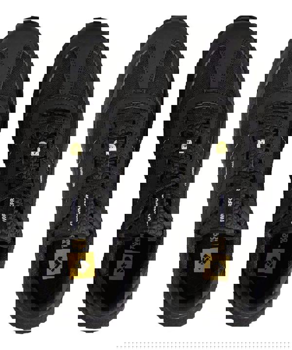 TOWORKFOR Zero All Mens/Womens S3S Safety Toe/Midsole Trainers, black safety work shoes with sturdy design and protective toe caps.