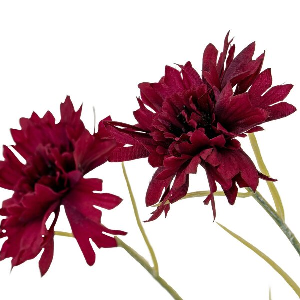 Wyld Haus Set of 3 Artificial Flowers Burgundy Cornflower Stems