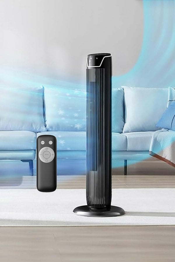 Living and Home Quiet Tower Fan 45W Portable Stand Fan with Remote Control
