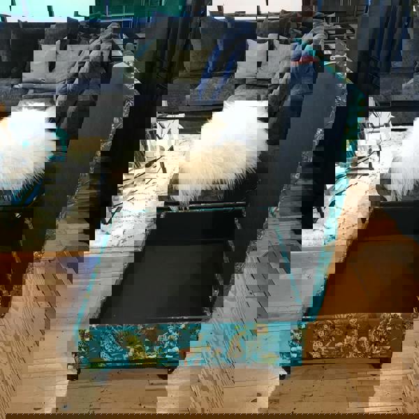 Elegant square tufted ottoman footrest deep buttoned finish UK
