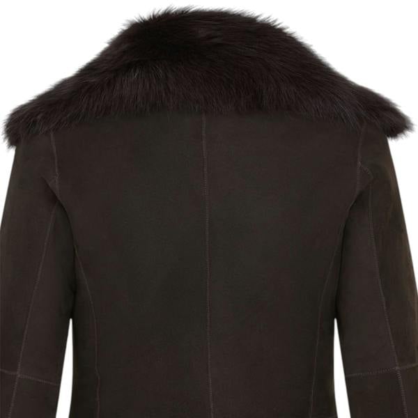 Infinity Leather Women's Sheepskin Toscana Shearling Suede Leather Jacket - Noiré