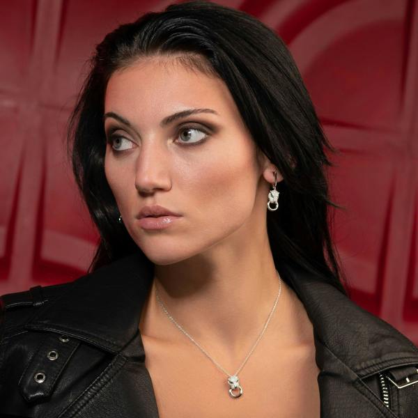 Sterling Silver Panther Necklace for Women - namana.london